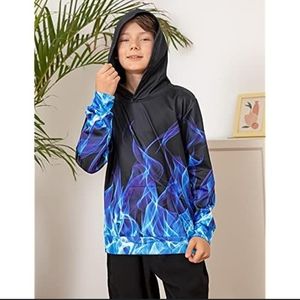 3D Flaming Fire Hooded Sweatshirt